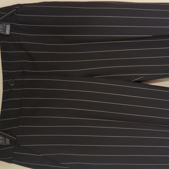 Armani Collezioni Pants - Armani women's black wide leg pinstripe pants, size 6